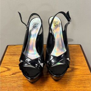 Speed Limit 98 Black Patent Heels